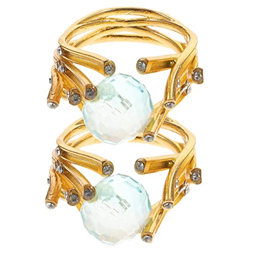 minkissy 2 Stück Vintage Damenringe mit Kreativem Kristallball Modischer Fingerring Accessoire für Frauen Elegantes Design für Verschiedene Anlässe von minkissy