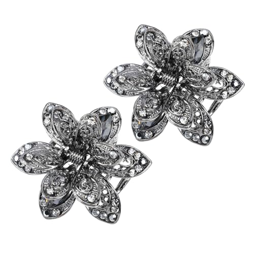 minkissy 2 Stück Vintage Haarklammern aus Legierung mit Kristallverzierung Stabile Haarkrallenclips für Damen Modischer Haarschmuck Rutschfest und Langlebig für Alltag und Styling von minkissy