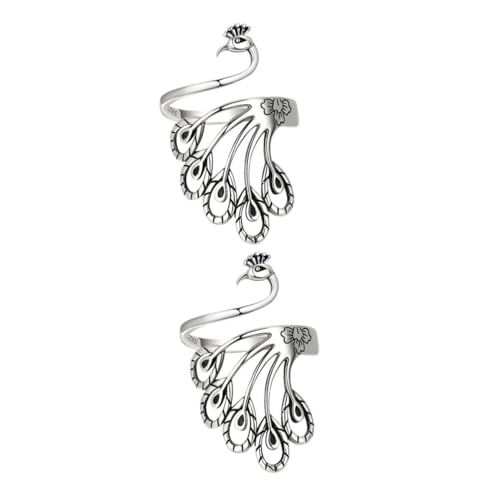 minkissy 2 Stück Vintage Pfauenring Damen Verstellbarer Ring Handgefertigter Strickring für Kreative Projekte Einzigartiges für Besondere Anlässe für zu Weihnachten Muttertag Valentinstag von minkissy