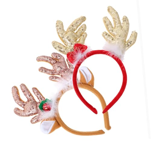 minkissy 2 Stück Weihnachtliche Haar Accessoires Stilvolles Elch Haarband Für Mädchen Festlicher Haarreifen Ideal Für Feiertagsfeiern Und Weihnachtsaktivitäten von minkissy