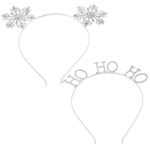 minkissy 2 Stück Weihnachts Schneeflocken Haarband Kopfreifen Für Festliche Anlässe Ideales Zubehör Für Weihnachten Und Winterfeiern Perfekt Für Frauen Und ädchen von minkissy