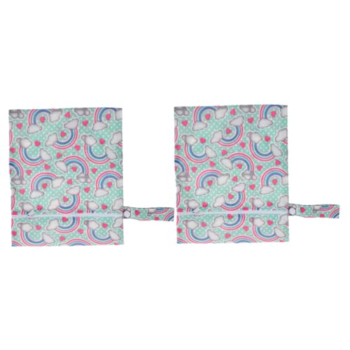 minkissy 2 Stück Wickeltasche Waschbar Wiederverwendbare Windeltasche mit Reißverschluss für Babywindeln Aufbewahrungstasche für Mamas Multifunktional und Tragbar von minkissy