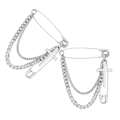 minkissy 2 Stück Zubehör-Sicherheitsnadel Vintage Brosche Silber Brosche Schal Brosche Hals Brosche Schal Verschluss Brosche Brosche-Clip-Anhänger Modenadeln für Kleidung Legierung Silver von minkissy
