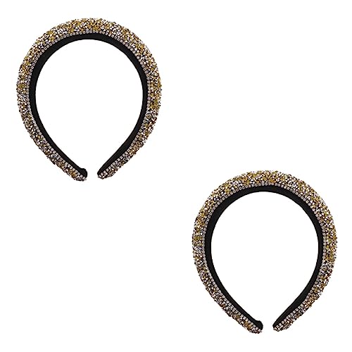 2st Strass-stirnband Mit Breiter Krempe Glänzende Haarreifen Damen Stirnbänder Weihnachtsaccessoires Für Frauen Stirnbänder Für Frauen Strasssteine Haushalt Schwamm Braut von minkissy