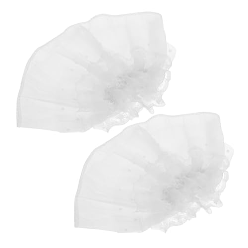 minkissy 2stücke Weiße Handgelenkmanschetten Aus Lolita-spitze Abnehmbare Plissiermanschetten Für Damen Gefälschte Ärmel Für Hochzeit Und Brautaccessoires Tragbar Und Einfach Anzuwenden von minkissy