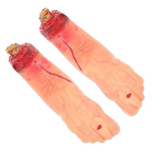 2 Stk Fake-requisite Für Gebrochene Füße Simulierte Stütze Mit Abgetrennten Füßen Unheimlich Abgetrennte Fußstütze Halloween-bluthand Stumpf Baumwollfüllung Prothetischer Fuß Kind von minkissy
