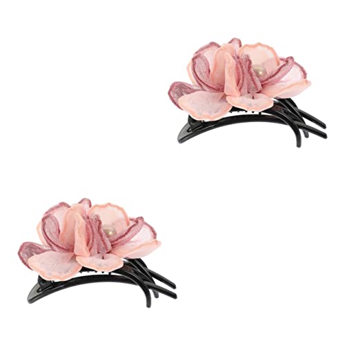 minkissy 2st Haarnadel Alligatorhaarspangen Alligator-haarspangen Chiffon Krallenclip Haarspange Mit Starkem Halt Große Haarspange Haarkrallen Stiftklemme Südkorea Anmut Fräulein Juan-garn von minkissy