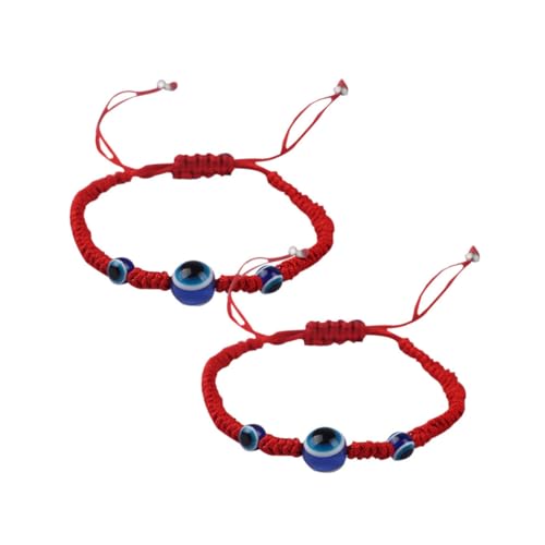minkissy 2stücke Gewebtes Damenarmband in Rot Mit Handgestricktem Seil Und Glasdekorkugel Schlichtes Armband Als Geschenkidee Für Frauen Und Mädchen von minkissy
