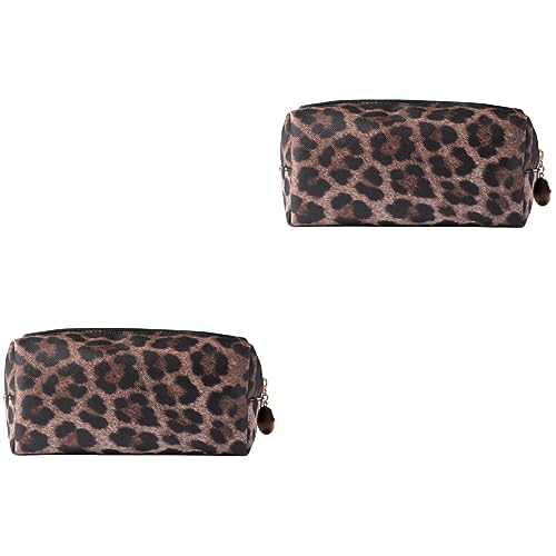 minkissy 2 stücke Damen Kulturbeutel Kosmetiktaschen für Frauen Kulturbeutel für Frauen Toilettenartikel Mode Tasche Toilettenartikel Tasche Toilettenartikel Reisetasche Leopard Print Handtasche Miss, von minkissy