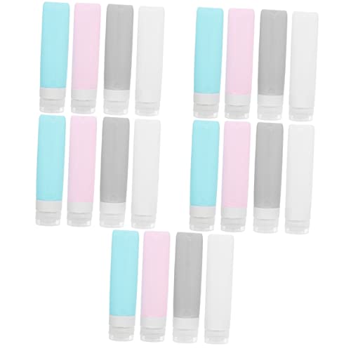 minkissy 20 Stk Flasche Aus Kieselgel Behälter in Reisegröße Nachfüllbare Reisetube Reisekosmetikflaschen Flasche Handcreme Silikonschlauch Reisen Lagerung Silikon in Lebensmittelqualität von minkissy