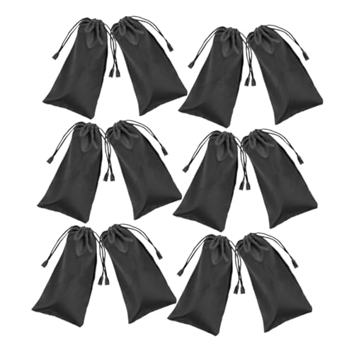 minkissy 20 Stück Aufbewahrungstasche für Sonnenbrillen Augenglasbeutel Sonnenbrillenbeutel Sonnenbrillentasche Kleiner Beutel mit Kordelzug Brillenabdeckung Stoff Black von minkissy