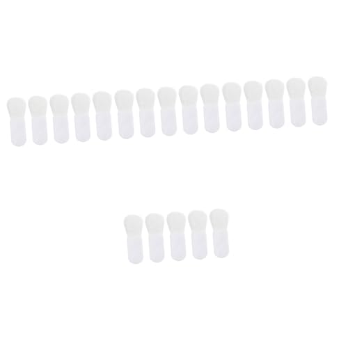 minkissy 20 Stück Mini Flachpinsel Make-up Creme Pinsel Gesichtsfarbe Make-up Lidschatten Pinsel Beauty Make-up Pinsel Tragbare Pinsel Rouge Make-up Pinsel Wimpern Weiß Reise Faser Wolle Gesicht von minkissy