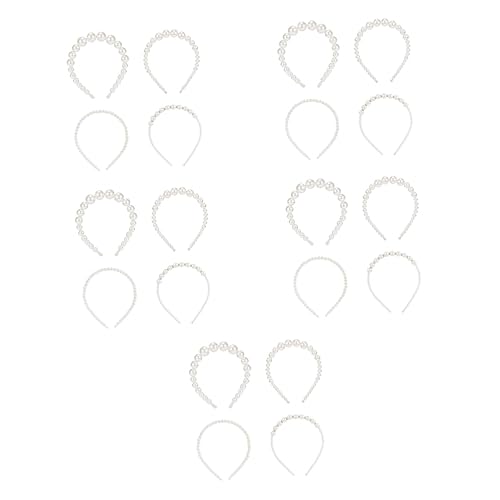 minkissy 20 Stk Perlen Stirnband Set Haarschmuck Weiß Imitationsperlen Schal Weben Braut von minkissy