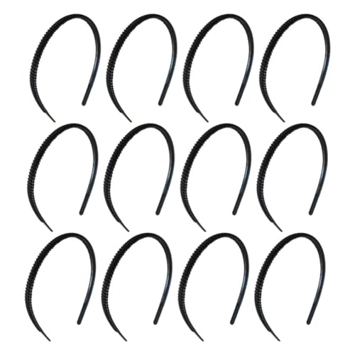 minkissy 20st Schwarzes Stirnband Herren Stirnbänder Für Haare Stirnband Für Männer Zähne Kamm Haarband Breit Frauen Haarreifen Schwarze Stirnbänder Für Frauen Plastik Feder Mädchen Damen von minkissy