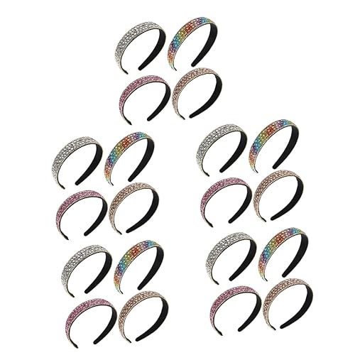 minkissy 20 Stk Strass-stirnband Glitzernde Party Breiter Strass Haarschmuck Für Damen Strass Stirnband Damen Perlen Stirnbänder Für Frauen Einfaches Haarband Kind Schal Strasssteine von minkissy