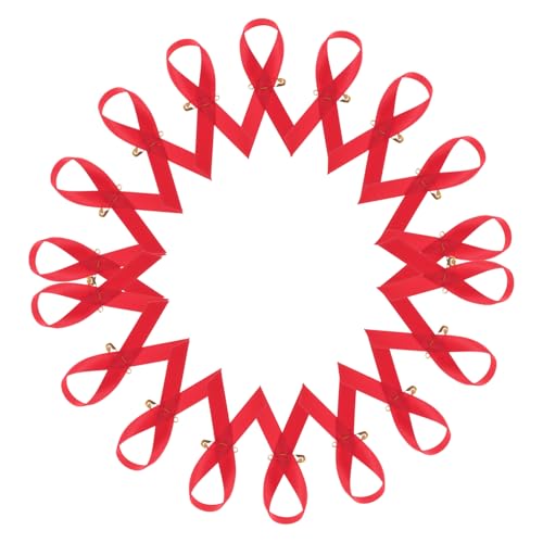 minkissy 200 Stück Bewusstsein in Form eines roten Bandes Awareness Brosche Solidaritätsanstecker -Unterstützungsanstecker Taschenstifte rotes Bewusstseinsband Band oin Nylon von minkissy