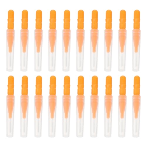 minkissy 20st Mikro-augenbrauenbürste Mit Kappe Augenbrauenstift Brauenpinsel Mini Doppelseitige Augenbrauenbürste Wimpernbürstentrenner Machen Augenbrauen Färben Aufheller Gel Nylon Orange von minkissy