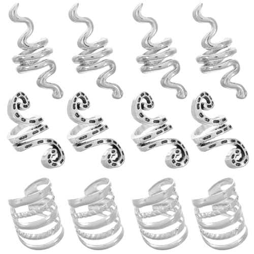 minkissy 20stücke Vintage Spiralförmige Dreadlock Haarschmuck Ringe Set Metall Haaraccessoires Für Zöpfe Diy Braid Schmuck Für Und Männer von minkissy