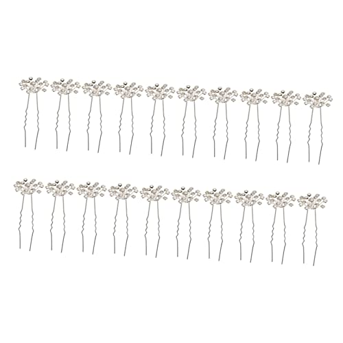 minkissy 20st U-förmige Haarnadel Braut Haarspange Haaranhänger Henne Bräute Braut Haarnadel Perle Brauthaar Haarspangen Kleid Haarschmuck Haarblumen Für Frauen Tiaras Zinklegierung Weiß von minkissy