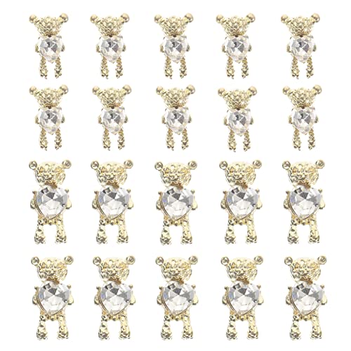 minkissy 20stücke Bären-nagel-diy-dekor Bären-nagel-dekore Perlenförmige Nagelanhänger Nagelkunst-ornamente Einzigartige Nagel-diy-anhänger Mädchen-nagel-diy-schmuck Schöner Nagelkunst-diy- von minkissy