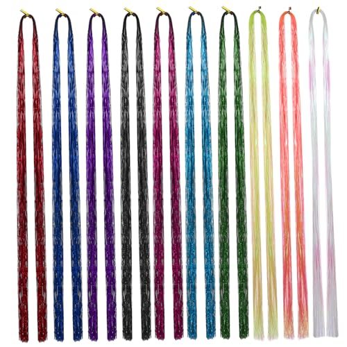 minkissy 20stücke Haarlametta Glitzer Bunte Haarsträhnen Für Zöpfe Haarseile Funkelnde Haarschnüre Für Frauen von minkissy