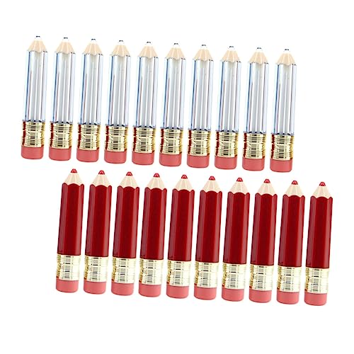 minkissy 20stücke Mini Lip Gloss Behälter Leere Lippenstift-röhrchen Für Diy Lipgloss Reise Und Proben Transparente Und Rote Stifte Praktisch Für Anfänger Und Kosmetikliebhaber von minkissy