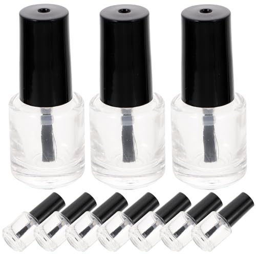 minkissy 20stücke Transparente Glas Nagellackflasche Mit Pinsel Und Schwarzen Deckel Leerer Nagelbehälter Für Diy Nail Polish Refill Und Flüssigkeitsaufbewahrung von minkissy