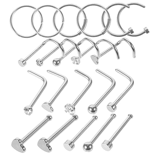 minkissy 21stücke Nasenring-creolen Aus Nasenpiercingschmuck Für Frauen Piercing-nasenringe Körperpiercingschmuck von minkissy