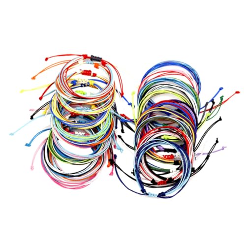 minkissy 24 Stück Bunte Bohemian Stil Wasserdichte Wachshandgewebte Armbänder für Damen Einstellbare und Handgefertigte Armbänder für von minkissy