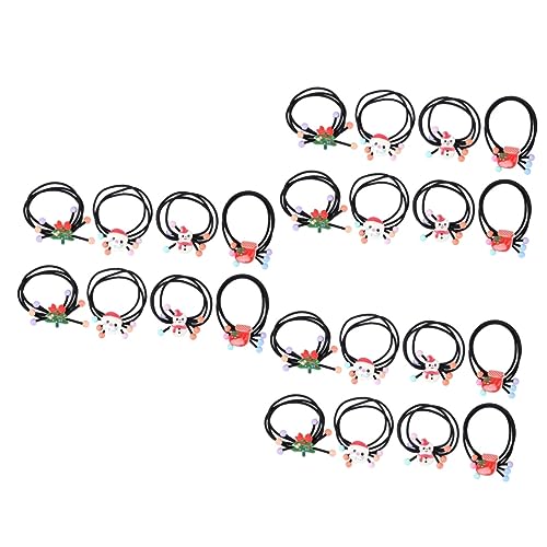 minkissy 24 Stk Stirnbänder Mit Perlen Weihnachtshaarbänder Haargummis Gummiband Band Pferdeschwanzhalter Haarschmuck Urlaub Haargummi Elastisches Haarseil Mädchen Socken Geschenk Binden von minkissy