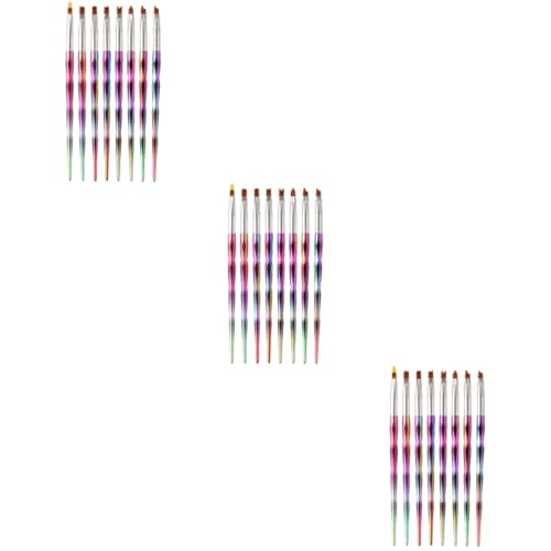 minkissy 24 Stück Maniküre-Zubehör, Farbpinsel, Acryl-Pinsel, Malpinsel, Maniküre-Stift, Nagelzeichnungsstift von minkissy