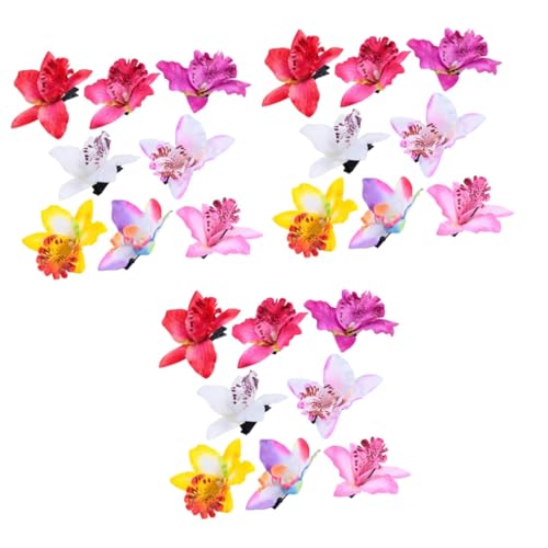 minkissy 24 Stück Orchideen-Haarspangen, Orchideen-Haarspangen, Braut-Haar-Accessoires, Haarspangen für Mädchen, Metall-Haarspangen, Harz-Haarspangen, Blumen-Haarnadel, mehrfarbig, Blumen-Kopfschmuck, von minkissy