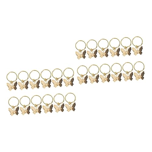 minkissy 24 Stück Schmetterling Anhänger Haarschmuck Haarschmuck für Zöpfe Haarstyling Zubehör Ring Schmuck Haar Zopf Schmuck Dreadlocks Flechten Zubehör Damen Haarschmuck Set von minkissy