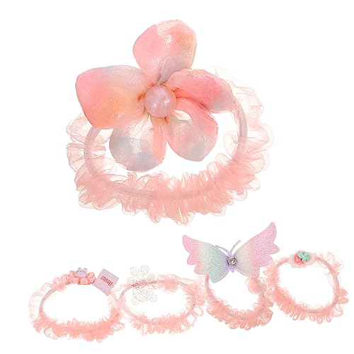 minkissy 25 Stk Haarnadel Haarschmuck Haarband hair-band hair band haar tapes süße Haargummis Haarseil für Mädchen Elastizität Kopfbedeckung Blumen Kugelkopf Fräulein Haarring Plastik Rosa von minkissy