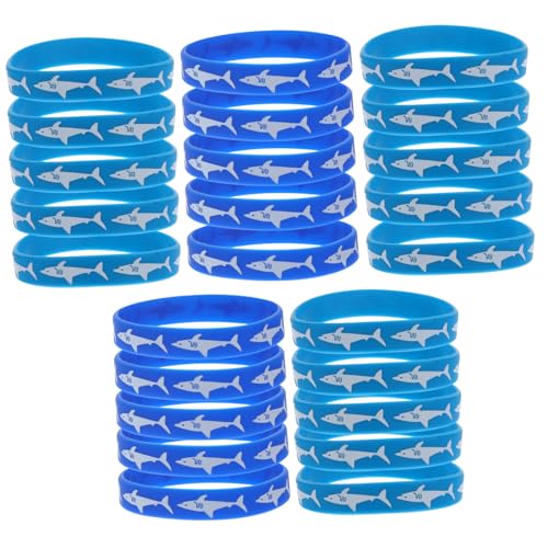 minkissy 25 Stück Shark Silikonarmbänder mit Druck Bunte Handgelenkstraps für Partys Karneval Geburtstage Auffälliges Design und Bequemes Tragen Zufällige Farbe Zufällige Farbe von minkissy