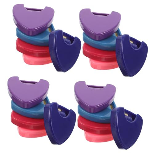 minkissy 25 Stück Teiliges Gitarrenplektrum mit Robustem Tragbarem Dreieck Plektrumhalter aus Kunststoff Bunte Plektrenbox für Banjo Bass Ukulele Praktischer Gitarren Plektrum Organizer von minkissy