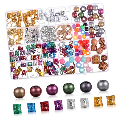 minkissy 278 Stück Haarschmuck für Zöpfe Dreadlock Zubehör Perlen und Spiralclips für und Kinder Haaraccessoires für Partys und Feste von minkissy