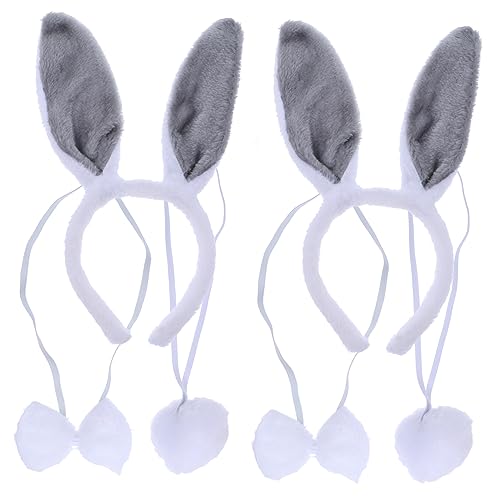 minkissy 2satz Plüsch Hasenohren Haarreif Mit Fliege Und Ostern Kostümzubehör Für Erwachsene Für Partys Und Cosplay von minkissy