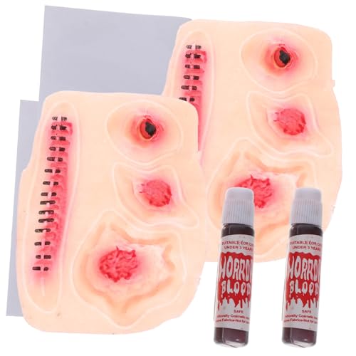 minkissy 2St Aufkleber für Körperdekorationen halloween aufkleber halloween sticker D Wunden Aufkleber kalanchoe Abschlussball Gesicht blutig Fa temporäre Aufkleber schreckliche Aufkleber von minkissy