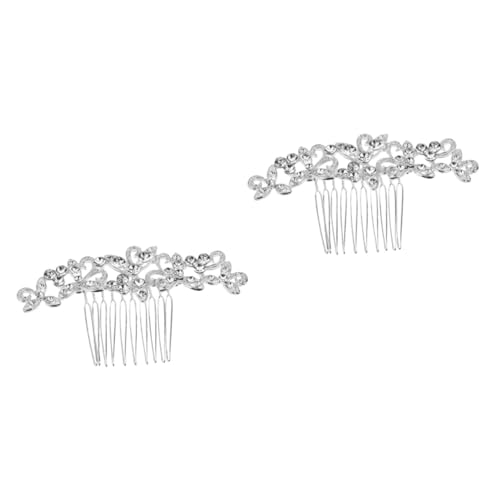 minkissy 2St Brautkopfschmuck Strass Haarschmuck Strass Brautkamm haar spangen klammern haare Tiara Haarschmuck für die Braut Haarschmuck für die Hochzeit Kopfbedeckung von minkissy