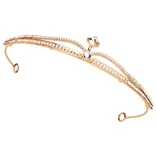 minkissy 2St Brautkrone Mädchen dekorative Tiara Retro- Strassdekor Tiaras wedding hair accessories hochzeitsschmuck Mädchen Strass Krone Geburtstag Tiara Krone Zinklegierung Golden von minkissy