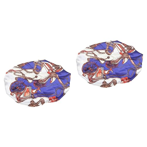 minkissy 2 Stück Doppellagige Satin-schlafhauben Für Damen Mit Gummiband Und Spitze Für Natürlichen Haarausfall Schlafmütze von minkissy