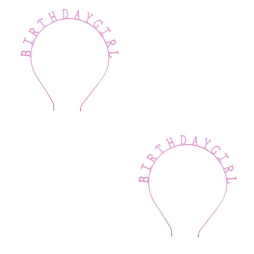 minkissy 2St Geburtstags-Stirnband Haargummis für Mädchen Haargummis für Kinder Geburtstagsfeier Dekoration Geburtstag Haarschmuck Kopftuch Haarband Tiara-Stirnband Strasssteine Schal Krone von minkissy