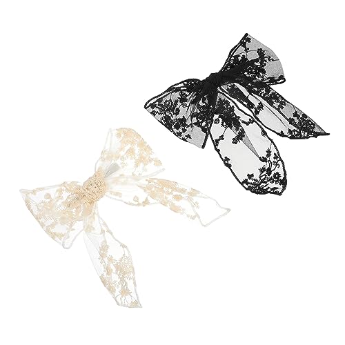 minkissy 2stücke Bogen Haar Clip Mit Spitze Haarschleifenclip Schleifenspange Für Frauen Zur Haarbefestigung Passend Für Dünnes Und Dickes Haar Haarschmuck Für Besondere Anlässe von minkissy