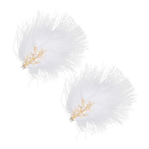 minkissy 2st Haarnadel Haarschmuck Weiß Knopf Eisen Braut Weihnachten von minkissy