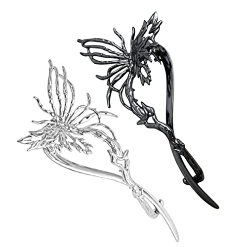 minkissy 2stücke Schmetterling Haarklammern Leichte Und Langlebige Haarspangen Für Damen Stilvolle Haaraccessoires Für Partys Und Besondere Anlässe Silber Gun von minkissy