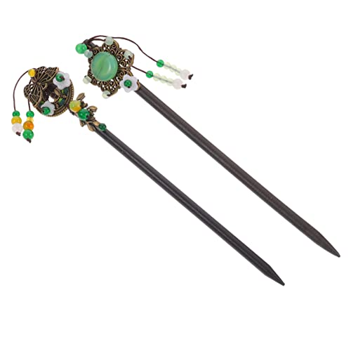 minkissy Haarstab Aus Metall Im Vintage-stil Für Damen 2 Stück Blumen Schmetterlinge Quaste Haarschmuck Für Das Haar von minkissy