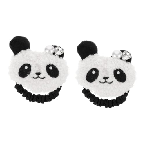 minkissy 2St Panda-Haarschmuck Haarband kleine scrunchies bänder für haare Haarschmuck für Damen kleine Haargummis Mädchen Pferdeschwanz schmücken Haarseil Fräulein Halter Plüsch von minkissy