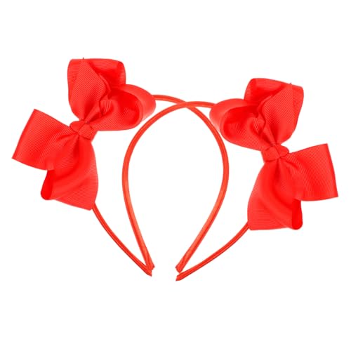 minkissy 2St Schleife Stirnband Kopfbedeckungen mit roter Schleife Stirnbänder mit roter Schleife Haarband Haarschmuck Mädchen beugen Stirnbänder Schleifenstirnband für Mädchen Krawatte von minkissy