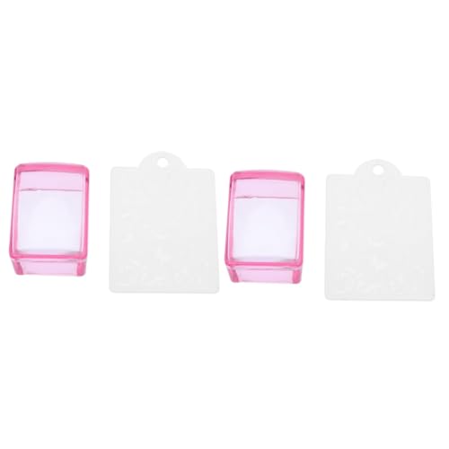 minkissy 2st Nail-art-kit Maniküre-werkzeug Stamper Für Nagelkunst Nagelstempel Nagelstampfer-kit Nagelkunst-stempelset Maniküre-stempel Nagellack-stempel Rot Rechteck Briefmarke von minkissy